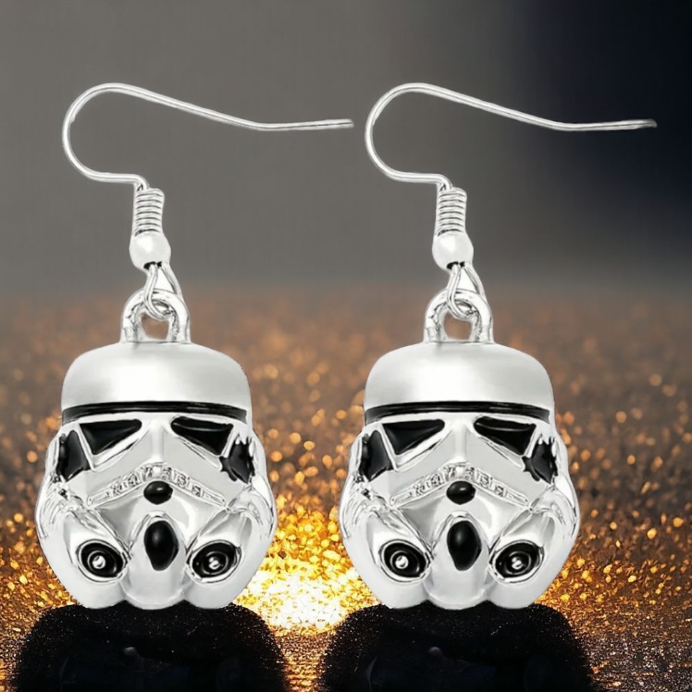 Star Wars Stormtrooper 3D Dangle Earrings Silver Disney Cosplay Costume Gift - Picture 6 of 6